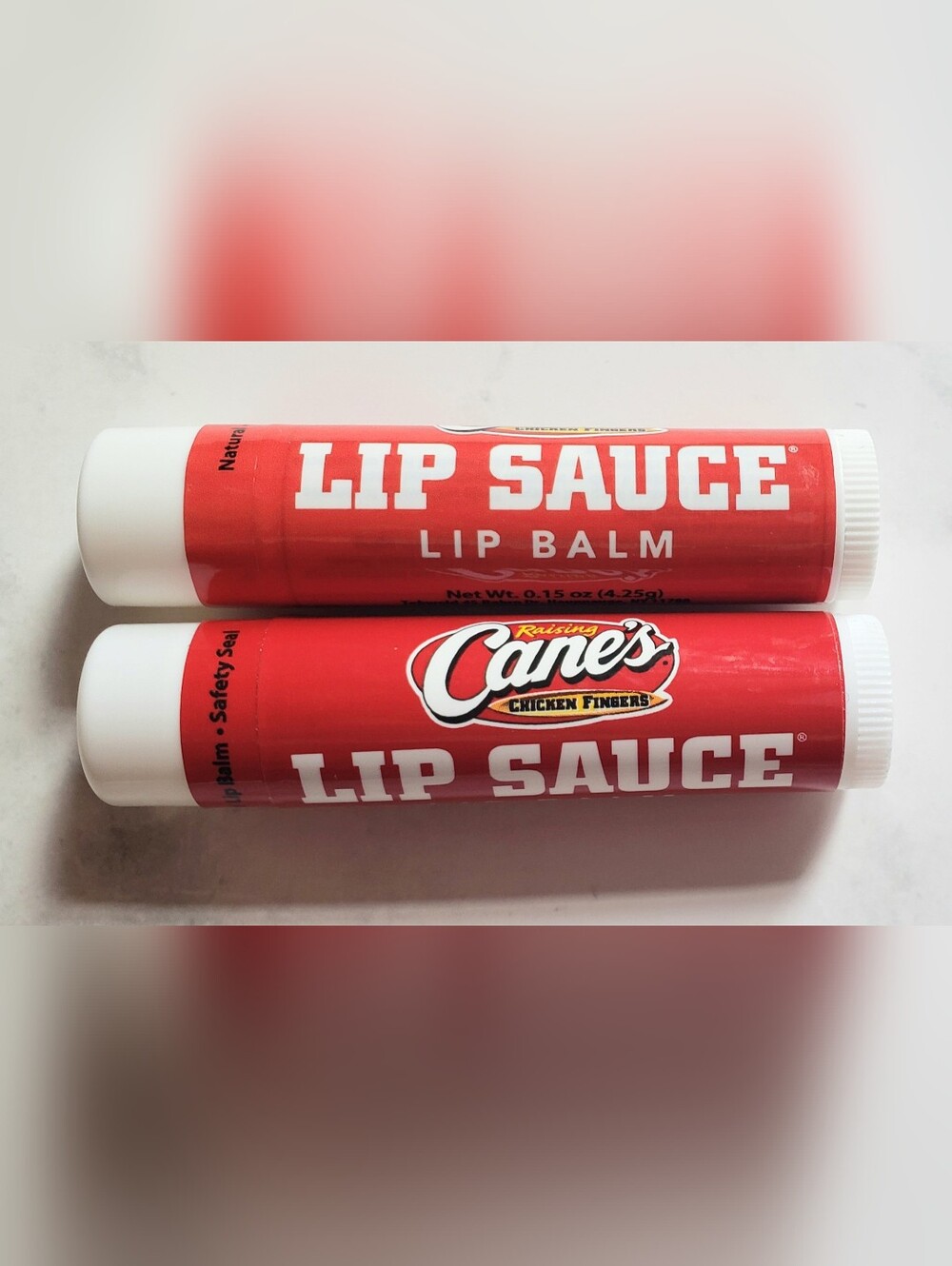 NEW Lot of 2 Raising Canes Fried Chicken SPF15 Lip Balm Sauce Flavored
